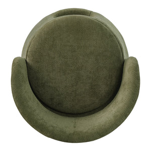 Green Pet Friendly Chair with Hidden Pet Nook and Convertible Stool