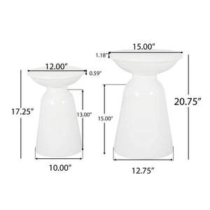 Serenita Outdoor Side Tables With Flared Design (Set of 2)