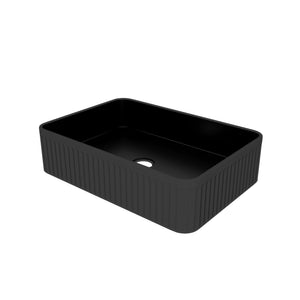 BB17 Integrated Black Ceramic Bathroom Vanity Sink