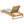 Teak Finish Acacia Wood Chaise Lounge with Leaf Coconut Cushion