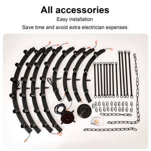 52 Inch Black Wagon Wheel Chandelier, 36-Lights
