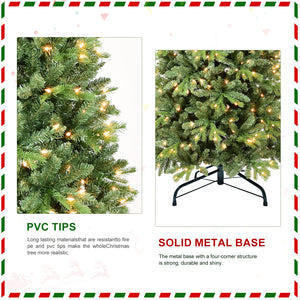 7.5FT Christmas Tree with 1599 Tips and 450 Warm Lights