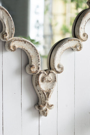 Artistic Diamond Scrollwork Mirror, Home Accent Mirror For Living Room, Entryway, Bedroom, Office - Antique White