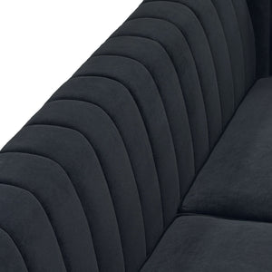 Black Velvet 2 Piece Sofa Set
