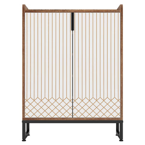 5 Tier Shoe Cabinet With Doors, Compact Entryway Storage Organizer