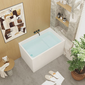 Gloss Freestanding Bathtub With Built In Seat
