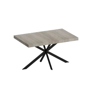 Retro Rectangular Stretch Dining Table With Embossed Center Plate