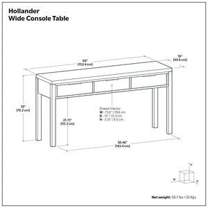 Hollander - Wide Console Table
