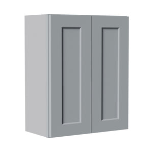 Gray Shaker Solid Wood Wall Cabinet with Soft-Close Doors