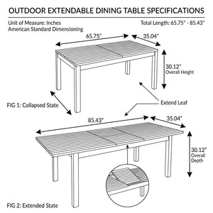 7 Pieces Acacia Wood Outdoor Dining Set