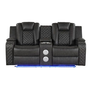 Benz - Power Reclining Loveseat & LED Lighting And Built In USB