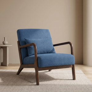 Mid Century Modern Accent Chair with Solid Wood Frame