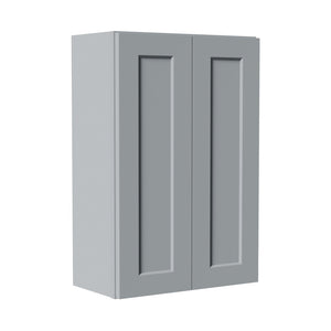 Gray Shaker Solid Wood Wall Cabinet with Soft-Close Doors