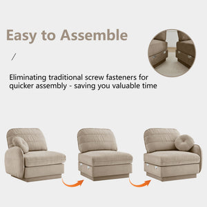 Chenille Cloud L-Shaped Loveseat Sofa