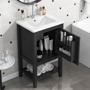 20" Bathroom Vanity with Sink and Storage Rack
