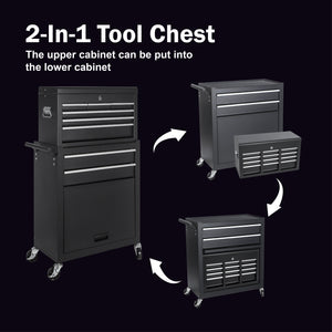 8-Drawer Rolling Tool Storage Cabinet with Detachable Top