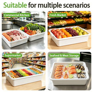 Commercial Meat Tubs with Lids - 6-Pack