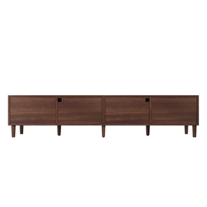 TV Stand For TVs Up To 90", Media Console With App Controlled LED Lights, 2 Drawers & Door Storage - Dark Brown
