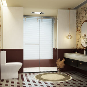 Frameless Single Sliding Shower Doors With Towel Rail & Handle