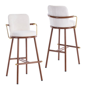 Chaya Indoor Upholstered Bar Stool with Metal Frame