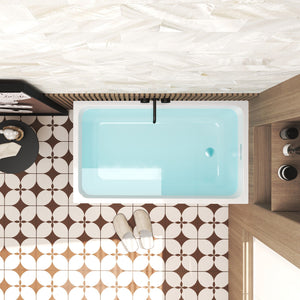 Freestanding Bathtub With Drain, Rectangular Shape