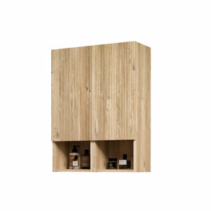 Abay Home Chic Striped Texture Bathroom Storage Cabinet