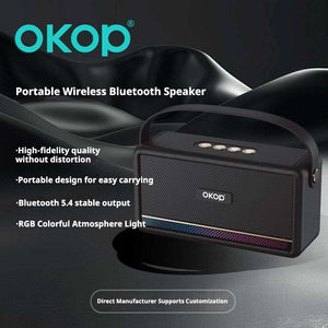 KP-843 Best-Selling Wireless Bluetooth Speaker Portable Handle Home Use RGB Ambient Light Factory Direct Wholesale Export-Exclusive
