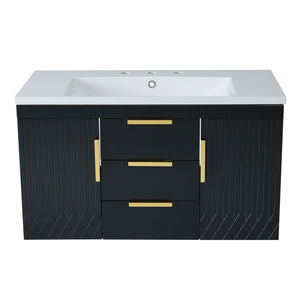 Wall Mounted Bathroom Vanity With Sink and Floating Storage Cabinet