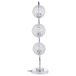 Vandy - 3 Light Curvy Table Lamp With Orb Shades - Chrome