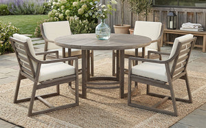Outdoor Dining Set 5-Piece Patio Table and Chairs with Umbrella Hole