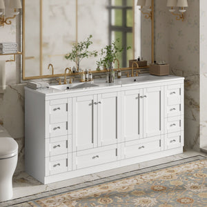 Shaker Free Standing Bathroom Vanity Cabinet & Sink, Soft Close Drawers, Soft Close Doors