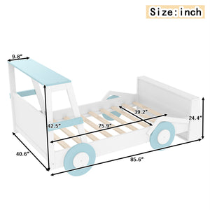 Twin Size Car Bed with Storage Shelves