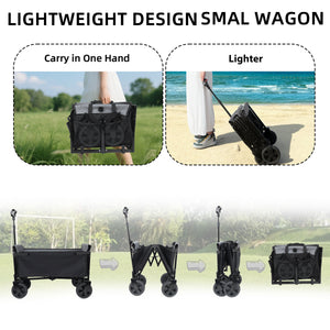 Collapsible Wagon with Wheels - 3 in 1 Lightweight Utility Camping Wagon