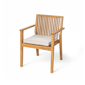5-Piece Acacia Wood Outdoor Dining Set, Patio Table & Chairs with Removable Cushions