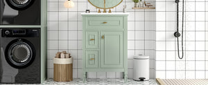 24-Inch Bathroom Vanity with Sink and Solid Wood Cabinet