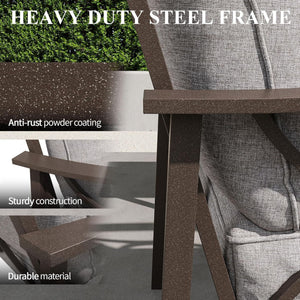 All Weather Armchairs With Cushions, Sculptural Design (Set of 2) - Gray / Khaki
