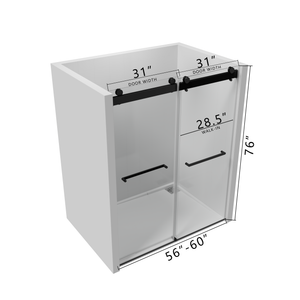 Double Sliding Frameless Soft-Close Shower Door