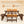8-Person Round Picnic Table Set Circular Patio Dining Camping Table with Benches