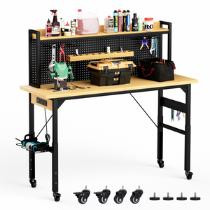 71" Adjustable Workbench with Pegboard