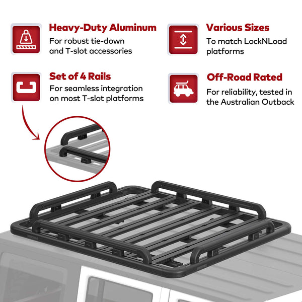 YAKIMA 55 by 49 Inch LockNLoad Perimeter Raised Rail Kit for Roof Rack, 4 Rails