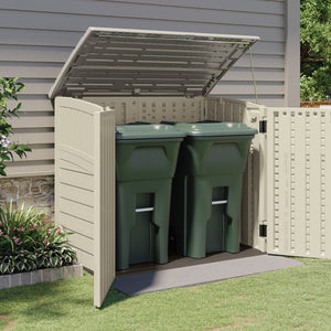 Suncast 53 x 31.5 x 45.5" Resin Storage Shed w/ Reinforced Floor, Ivory (2 Pack)