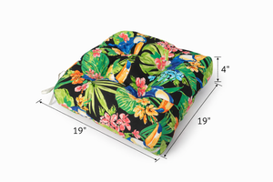 Outdoor Chair Cushions Set of 2, 19 x 19 x 4 Inch Tufted Seat Cushions