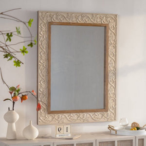 Vintage Carved Pattern Rectangular Wall Mirror