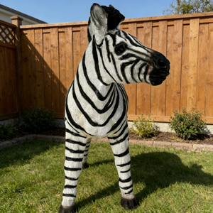 18.31" H x 19.49" L Simulated Zebra Garden Statue