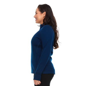 Women's Heavyweight Wool Full-Zip Sweater Top - 100% Merino Wool