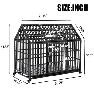 Heavy Duty Dog Crate Lockable Wheels