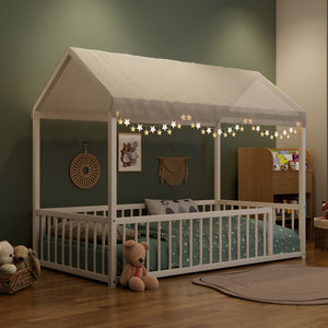 Montessori Floor Bed Frame With House Shape