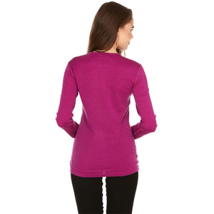 Midweight Women's Wool Crew Top -  100% Merino Wool