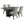 Shandra - 5 Piece Dining Set Tabletop And Upholstered Side Chairs - Gray
