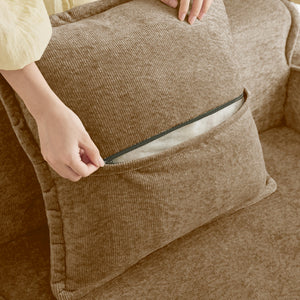 Streamlined Design Deep Seat Modular 4 Seat Boneless Sofa
